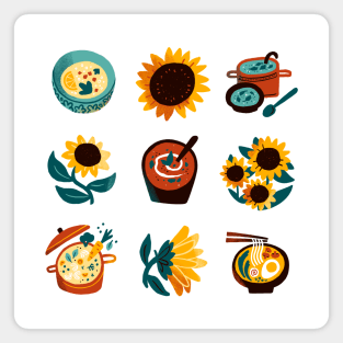 Soup and Sunflowers Magnet